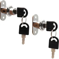2Pcs Push Plunger Lock Drawer Showcase Lock for Sliding Door, Desk Wardrobe Furn