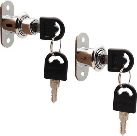 2Pcs Push Plunger Lock Drawer Showcase Lock for Sliding Door, Desk Wardrobe Furn