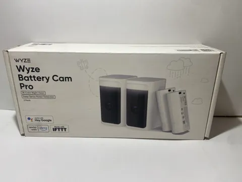 Wyze Battery Cam Pro Wireless Indoor/Outdoor Security Cameras (2-Pack) New Open