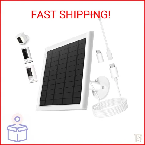 8W Solar Panel for Ring Camera, Solar Panel Charger Compatible with Ring Stick U