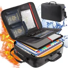Fireproof Document Bag with Lock (17 x 11.8 x 5 inch), Important Document Sto...