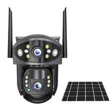 Solar Charging Wireless Cam – WiFi/4G, Night Vision, Dual-Lens