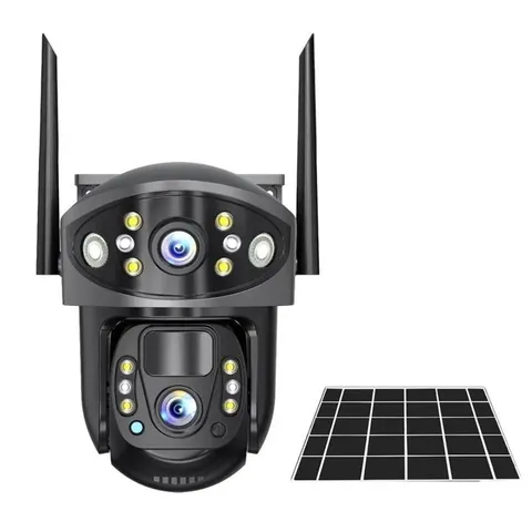 Solar Charging Wireless Cam – WiFi/4G, Night Vision, Dual-Lens
