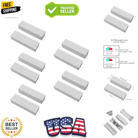 5 Pack NC Magnetic Switch Contacts Door Sensor for Home Alarm Security System