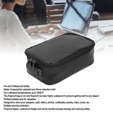 Fireproof Document Bag With Lock Secure For Travel Easy To Use