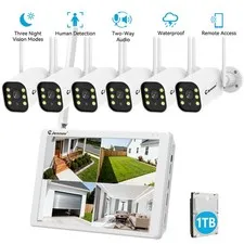 10CH NVR 5MP WiFi Outdoor Wireless Security Camera System CCTV 1TB Night Vision
