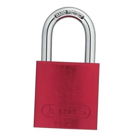 72/40 Lockout Tagout Padlock w/ 1" Shackle, Single Padlock, Keyed Red