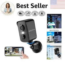 2K Wireless Outdoor Security Camera with 300° Pan Rotation & Color Night Vision