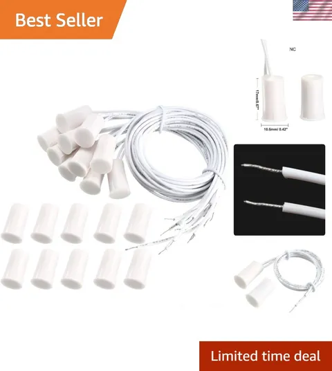 N.C. Recessed Wired Security Window Door Contact Sensor Alarm Magnetic Reed S...