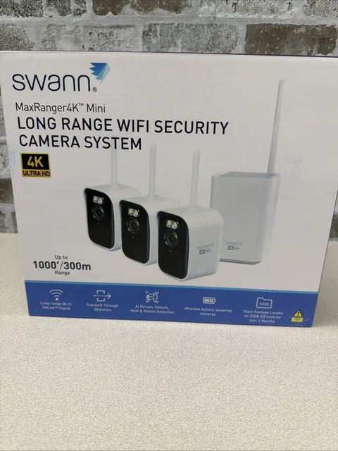 Swann MaxRanger Mini 4K Wireless Security System, 3-Pack