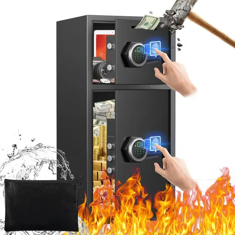 6.0 Cu ft Large Safe Box Fireproof Waterproof Fingerprint Safe with Deposit Slot