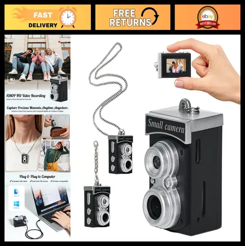 1080P HD Mini Keychain Camera, 1.14" Display, Portable Camcorder, 64GB Card, Lon