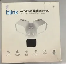 Blink Wired Floodlight Camera - Smart Security Camera, 2600 Lumens, White