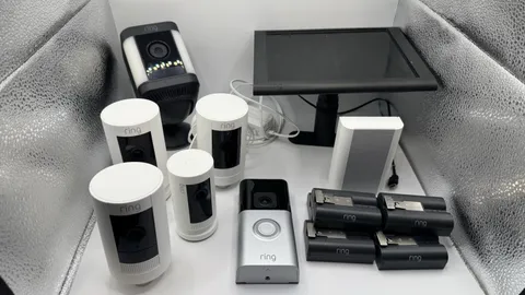 RING Cameras (5) & Doorbell Pro Security Pack W/ Solar, 6 Batteries, Chime, More