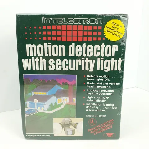 New Sealed Intelectron Motion Detector With Security Light BC 863K Vintage 1988