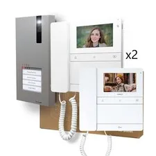2-Wire Video Door Phone Kit for 2 Homes with SQUARE Plate and CHRONOS Monitor...