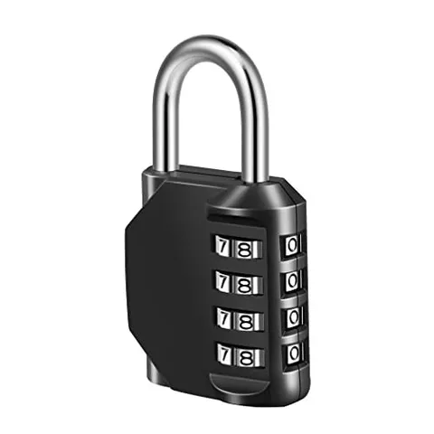 4 Digit Combination Padlock for School, Gym, Toolbox, Cabinet Storage (1 Pack