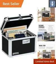 Secure 3-Digit Combination Lock Box - Protect Valuables & Documents - 9.88x7.75