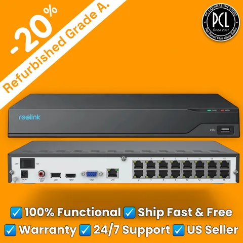 ✅ Reolink 4K 16-Channel (16-CH) PoE NVR Security Camera System 4TB HDD NVS16 ✅