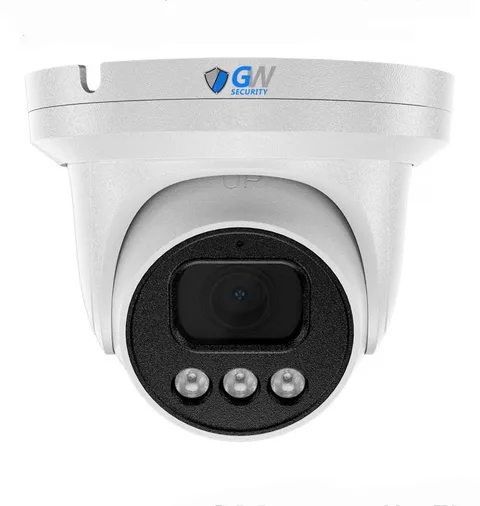GW Security GW863601M 4K 8MP PoE Turret IP Camera AI Face Detection Mic NDAA
