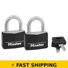 Master Lock 141T Vinyl Coated Aluminum Padlock 2 Pack