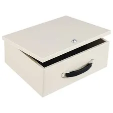Fire Resistant Document Lock Box Safe with Key, Beige