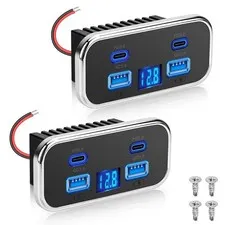 Linkstyle 2PCS RV USB Outlet, 76W Dual 18W USB-A & 20W PD3.0 Ports,