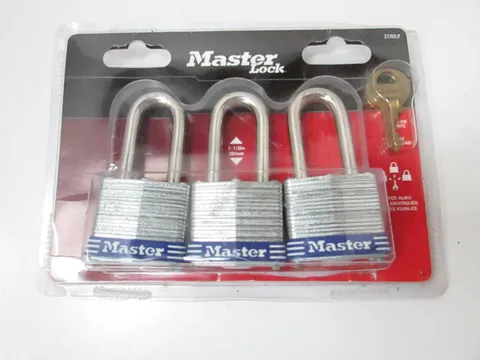 Master Lock 3TRILF 3-3/16" H X 1-9/16" W X 27/32" L Steel 4-Pin Cylinder Padlock