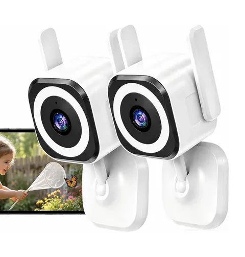 GUOAN VISION S600 2K WiFi IP66 2-Pack Cameras, Color Night Vision, 2-Way
