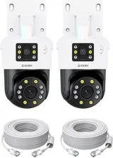 ZOSI 2 x C298 Pro 4K 8MP Dual-Lens(2x4MP) Add-on PoE IP Security Camera Detect