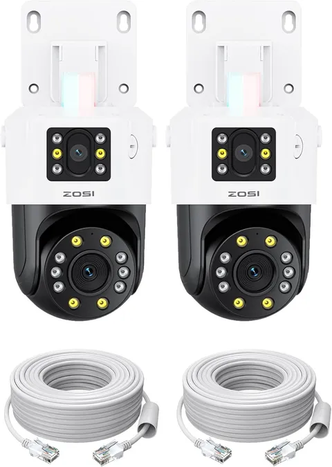 ZOSI 2 x C298 Pro 4K 8MP Dual-Lens(2x4MP) Add-on PoE IP Security Camera Detect