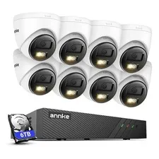 ANNKE 3K POE AI Color Night Security Camera System Two Way Audio 8CH 4K NVR IP67