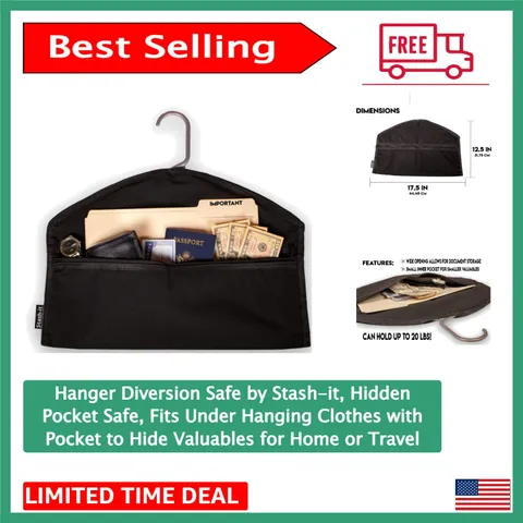 Travel Friendly Hidden Pocket Safe - Hides Cash, Cards & Passports Under Clothes