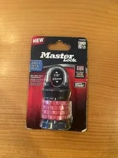 Master Lock 1535DWD Word Combination Padlock Black and Pink Anti Shim Brand New