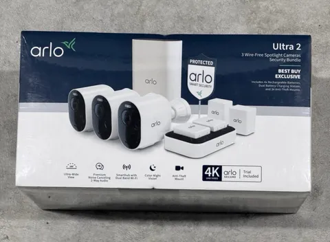 Arlo Ultra 2 Security Bundle 3x Wireless 4K Spotlight Cameras Base Station NEW🟢