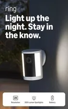 Ring Spotlight Cam: 2K Video, Battery, Motion Spotlights, Wide-Angle, White
