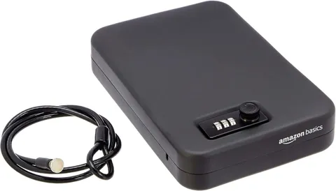 AmazonBasics Portable Security Case Lock Box Safe, Combination Lock, XL6