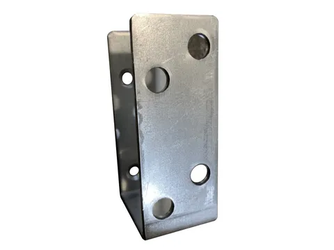 2x4 HD Bar Holder Door Security Barricade with Open Top Slim Mount Galvanized
