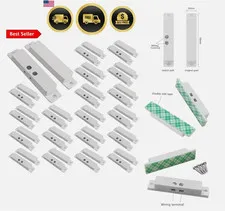 Magnetic Door Contact Sensor Window Alarm Surface Mounted 20 Sets White