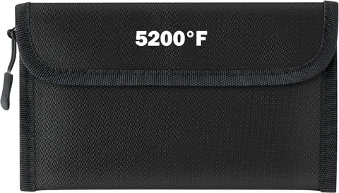 Fireproof Waterproof Document Bag - 5200°F Water Resistant Fire Proof Money Bag