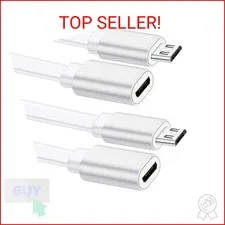 Sumind 2 Pack 20FT Total Micro USB Extension Cables, Male to Female Extender Cor
