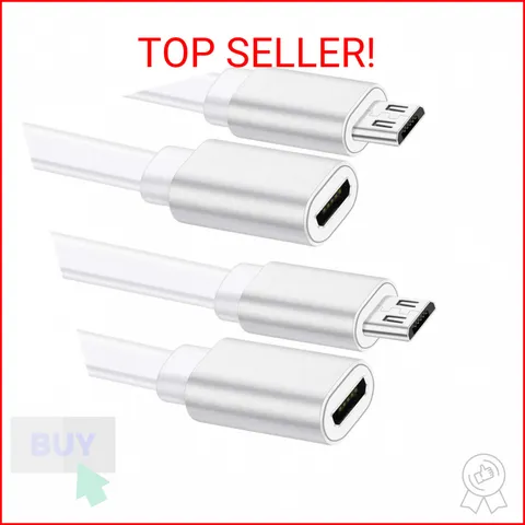 Sumind 2 Pack 20FT Total Micro USB Extension Cables, Male to Female Extender Cor