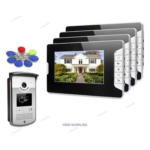 7" Video Security Door Phone with Keyfobs Unlocking Camera for Home Security