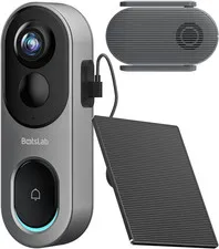 5MP Doorbell Camera Wireless with Solar Panel, Nonstop Power Video Doorbell with