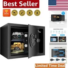 Secure 0.6 Cubic Feet Electronic Keypad Safe Box with Removable Shelf - Black