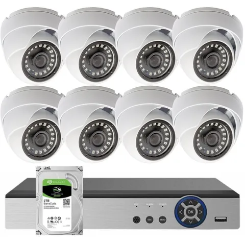 Evertech 8ch Security Camera Systems 8x 1080p Cameras 2TB HDD Remote Access HDMI