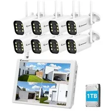 Wireless Security Camera System WiFi Camera Outdoor Color Night Vision Monitor