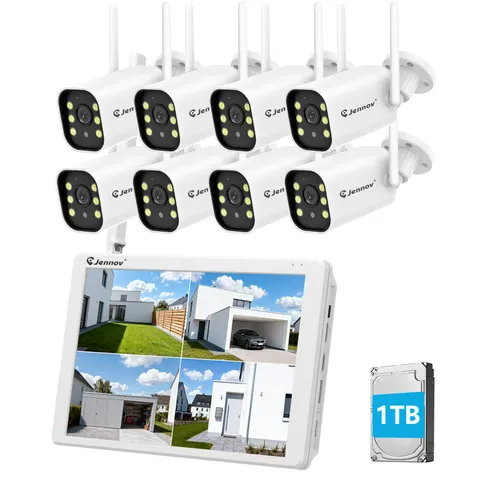Wireless Security Camera System WiFi Camera Outdoor Color Night Vision Monitor