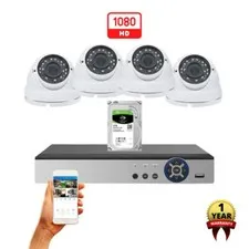 Evertech 8 Channel 4 HD 1080P Outdoor Dome Security Camera Surveillance System