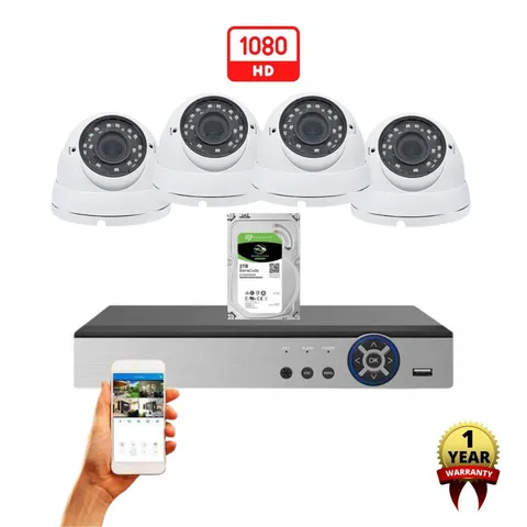 Evertech 8 Channel 4 HD 1080P Outdoor Dome Security Camera Surveillance System